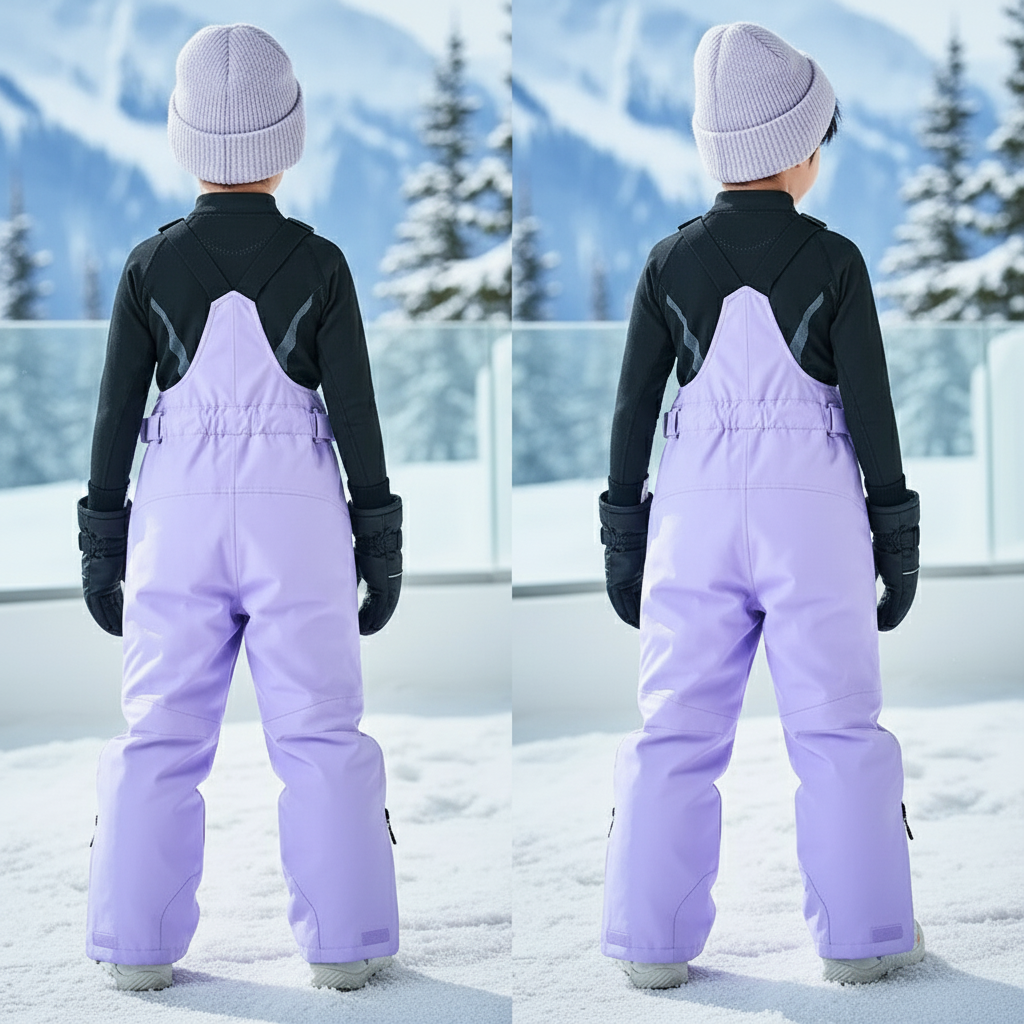 Pantalon De Ski Enfant Violet Imperméable Bretelles Rembourré - Polyester - vue 2