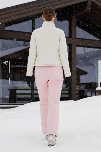 Pantalon De Ski Rose Pâle Femme Imperméable Coupe Droite - Polyester - vue 2