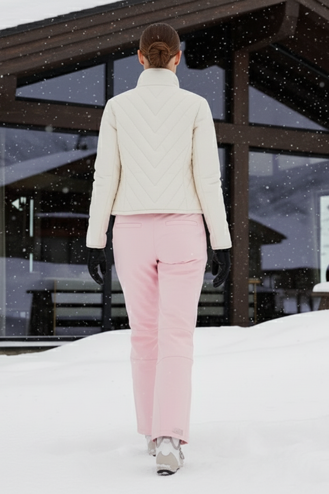 Pantalon De Ski Rose Pâle Femme Imperméable Coupe Droite - Polyester - vue 2