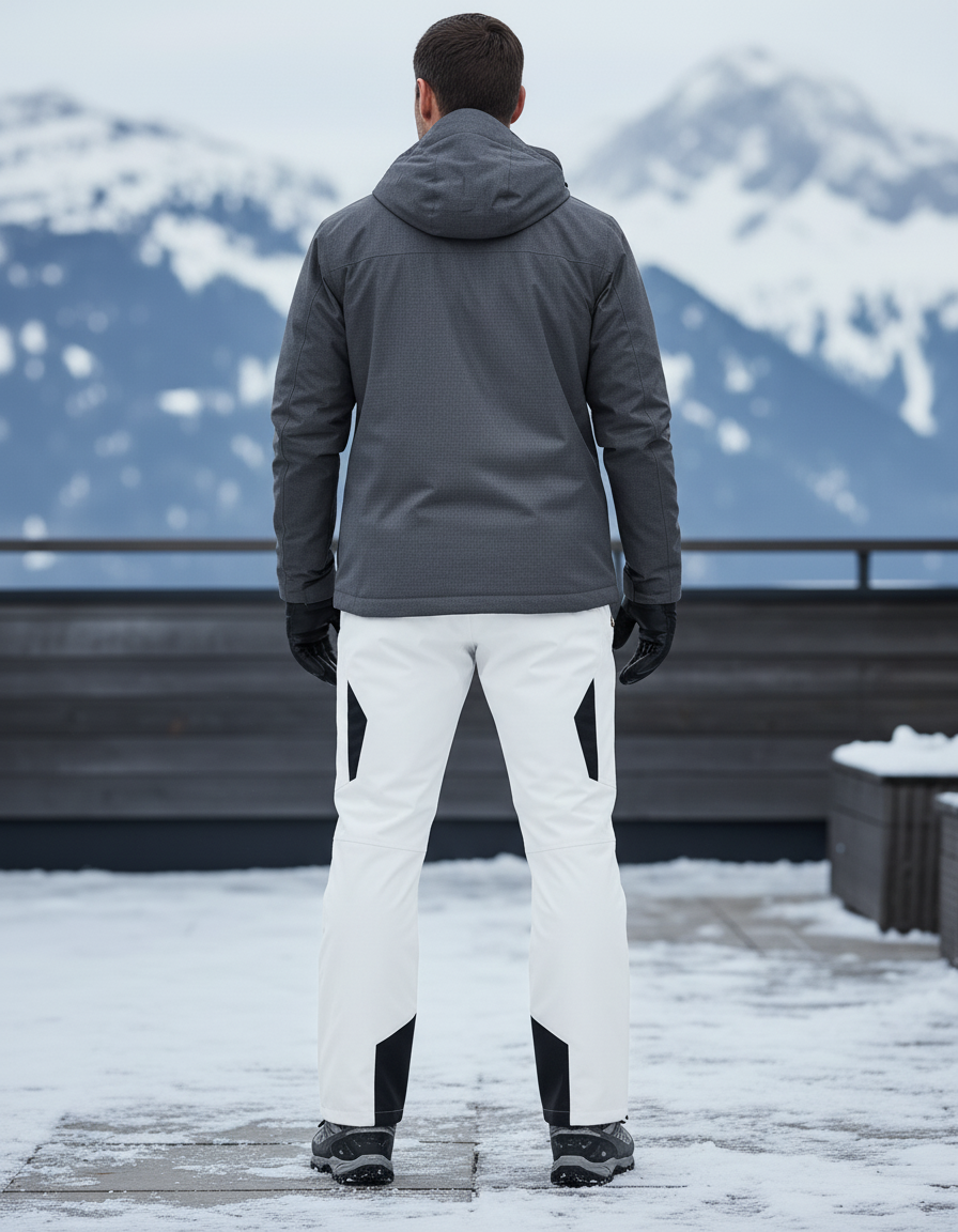 Pantalon De Ski Blanc Imperméable Renforcé Homme - Polyester - vue 2
