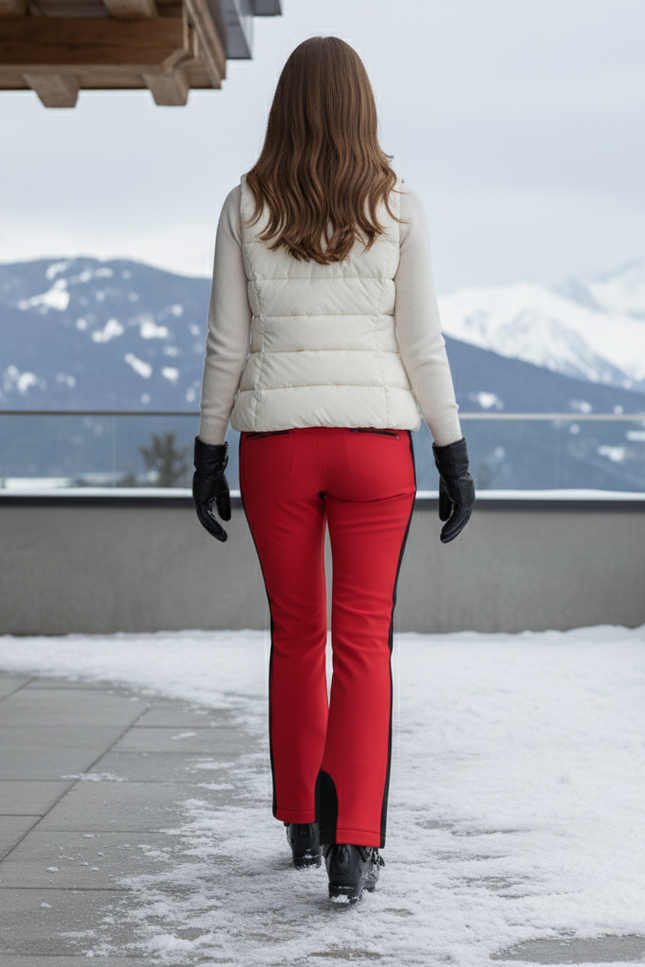 Pantalon De Ski Rouge Slim Femme Élastique Chaud - Polyester - vue 2