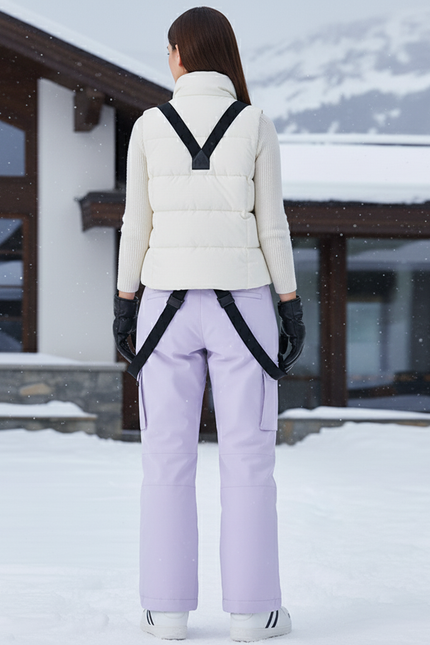 Pantalon De Ski Lavande Salopette Imperméable Unisexe Cargo - Violet Polyester - vue 2