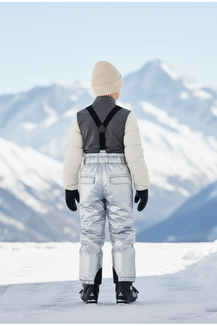 Pantalon De Ski Argenté Brillant Matelassé Enfant - Polyester - vue 2