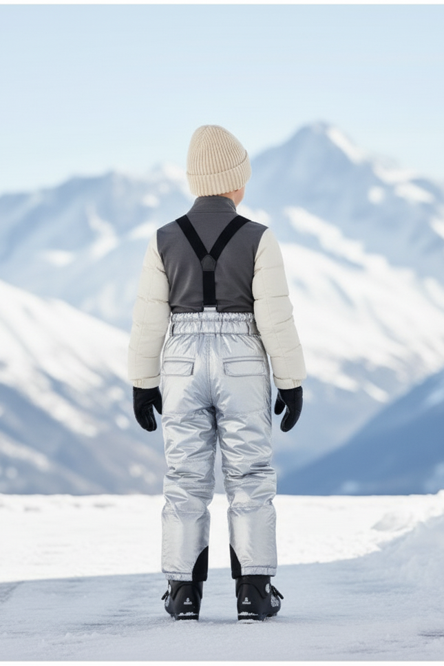 Pantalon De Ski Argenté Brillant Matelassé Enfant - Polyester - vue 2