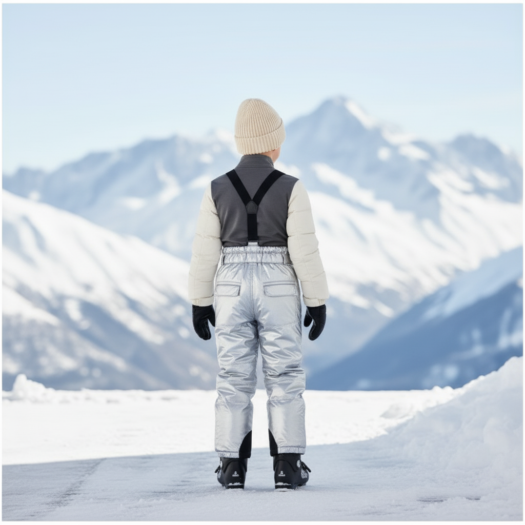 Pantalon De Ski Argenté Brillant Matelassé Enfant - Polyester - vue 2