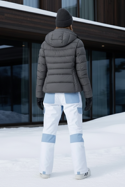 Pantalon De Ski Salopette Blanche Bicolore Imperméable Unisexe - Polyester - vue 2