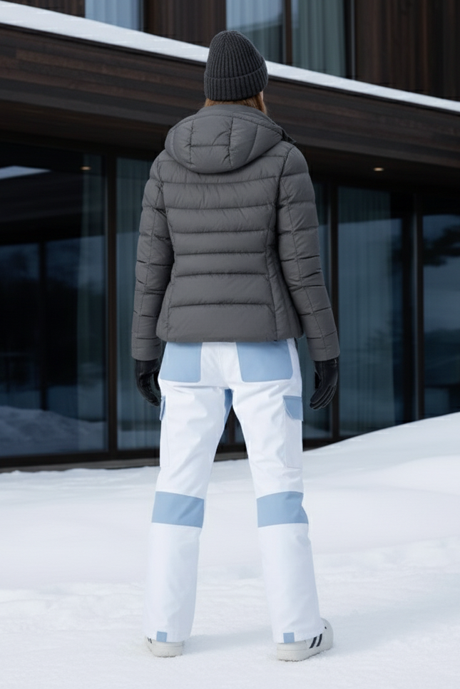 Pantalon De Ski Salopette Blanche Bicolore Imperméable Unisexe - Polyester - vue 2