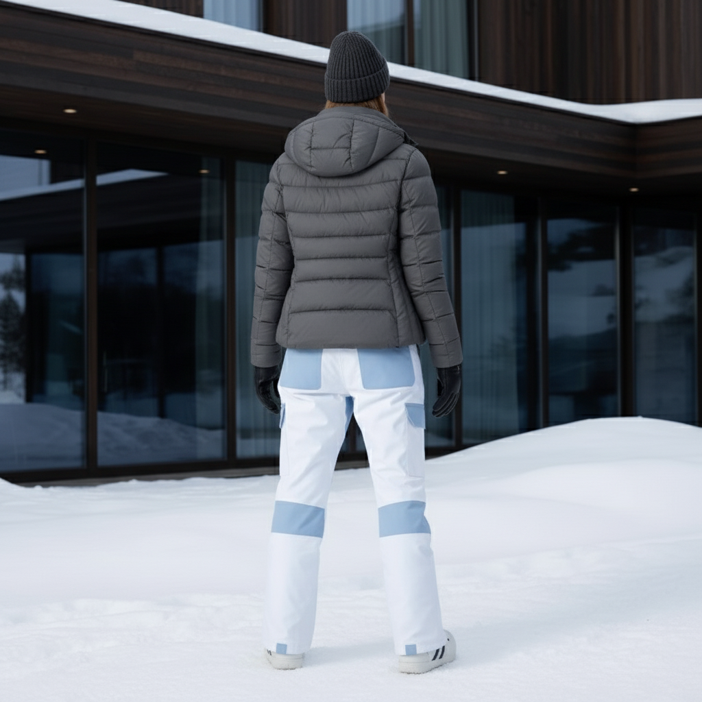 Pantalon De Ski Salopette Blanche Bicolore Imperméable Unisexe - Polyester - vue 2