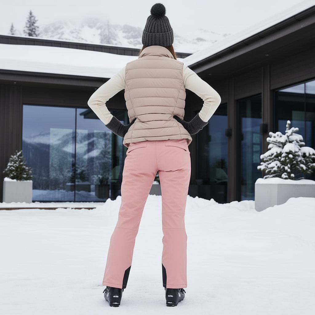 Pantalon De Ski Rose Poudré Imperméable Femme Hiver - Polyester - vue 2