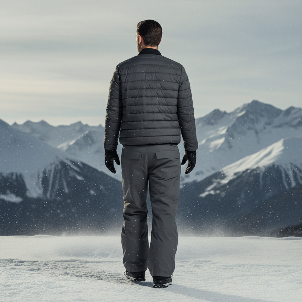 Pantalon De Ski Gris Ample Imperméable Cargo Homme - Polyester - vue 2