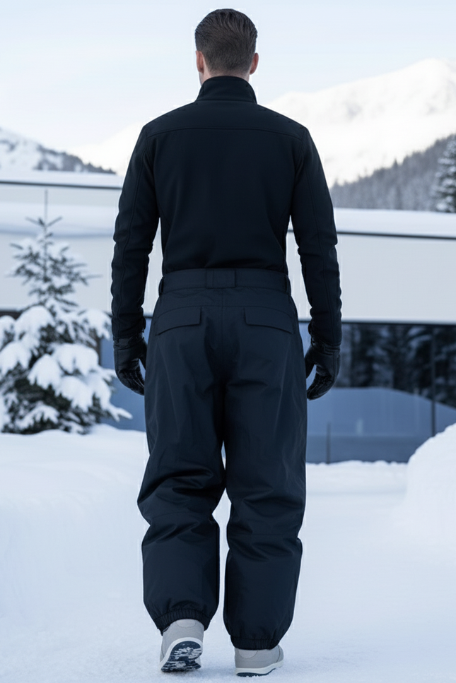 Pantalon De Ski Homme Noir Ample Imperméable Chaud Hiver - Polyester - vue 2