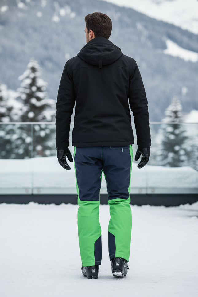 Pantalon De Ski Vert Imperméable Homme Coupe Droite - Polyester - vue 2