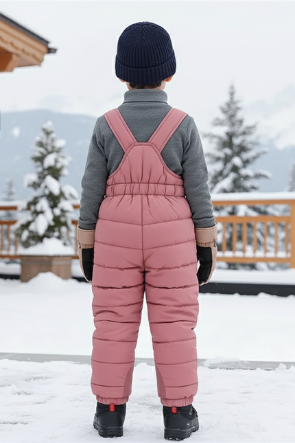 Pantalon De Ski Rose Enfant Matelassé Bretelles - Polyester - vue 2