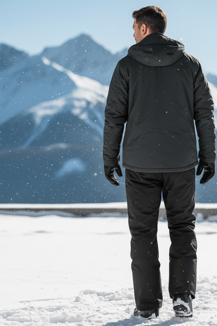 Pantalon De Ski Noir Imperméable, Coupe Droite, Sport, Hiver - Polyester - vue 2