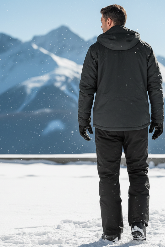 Pantalon De Ski Noir Imperméable, Coupe Droite, Sport, Hiver - Polyester - vue 2