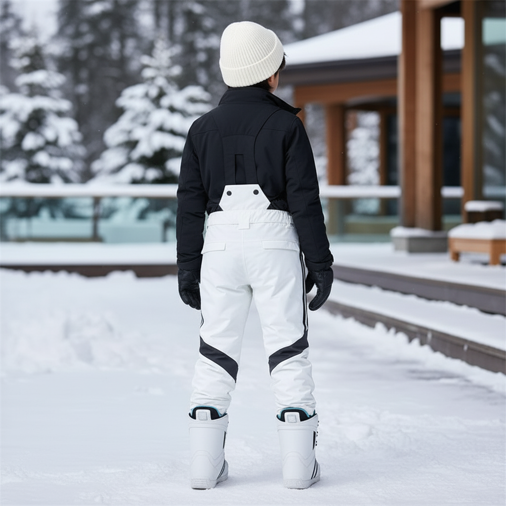 Pantalon De Ski Blanc Imperméable Enfant Hiver Sportif - Polyester - vue 2