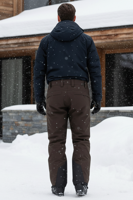 Pantalon De Ski Marron Imperméable Coupe Droite Homme - Polyester - vue 2