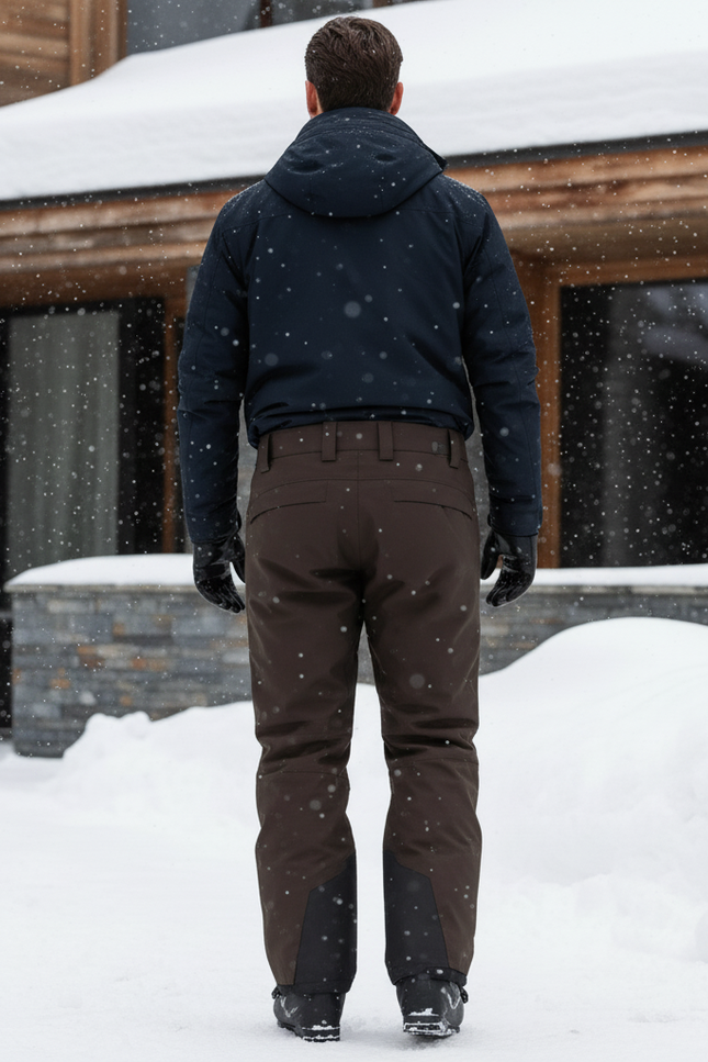 Pantalon De Ski Marron Imperméable Coupe Droite Homme - Polyester - vue 2