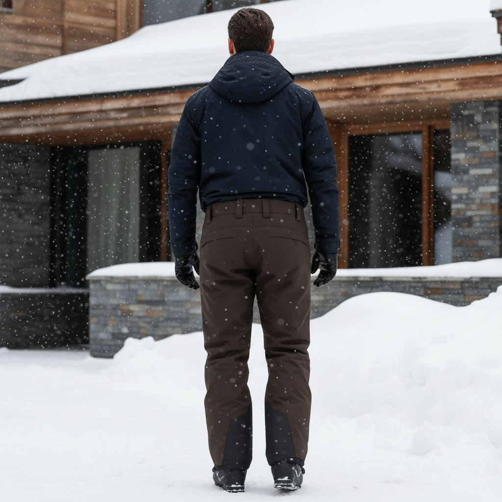 Pantalon De Ski Marron Imperméable Coupe Droite Homme - Polyester - vue 2