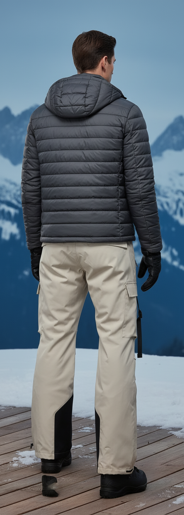 Pantalon De Ski Beige Cargo Imperméable Unisexe - Polyester - vue 2