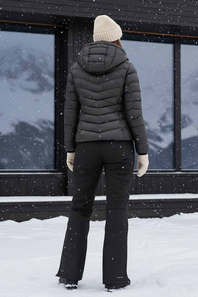 Pantalon De Ski Noir Coupe Droite Imperméable Thermique Femme - Polyester - vue 2