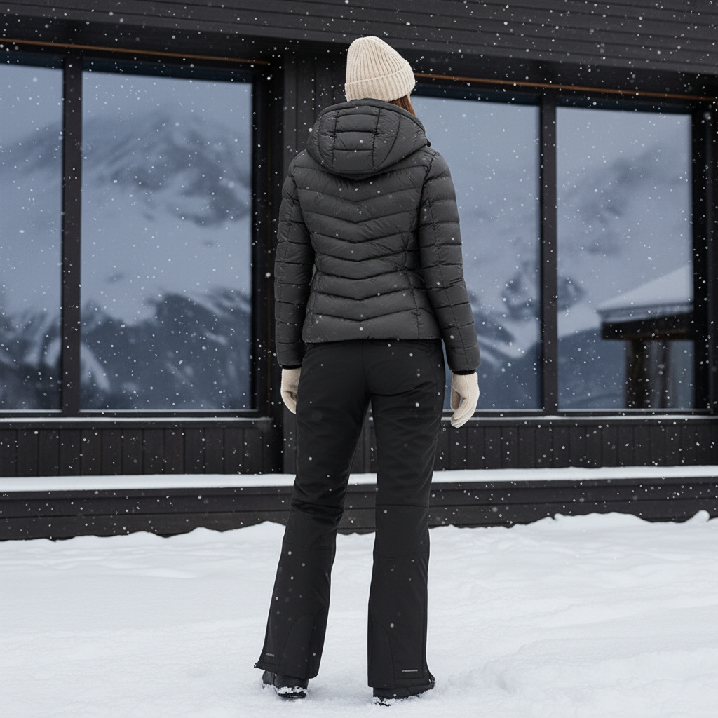 Pantalon De Ski Noir Coupe Droite Imperméable Thermique Femme - Polyester - vue 2
