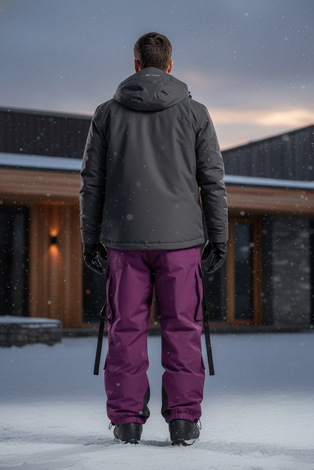 Pantalon De Ski Violet Cargo Imperméable Thermique Homme - Polyester - vue 2