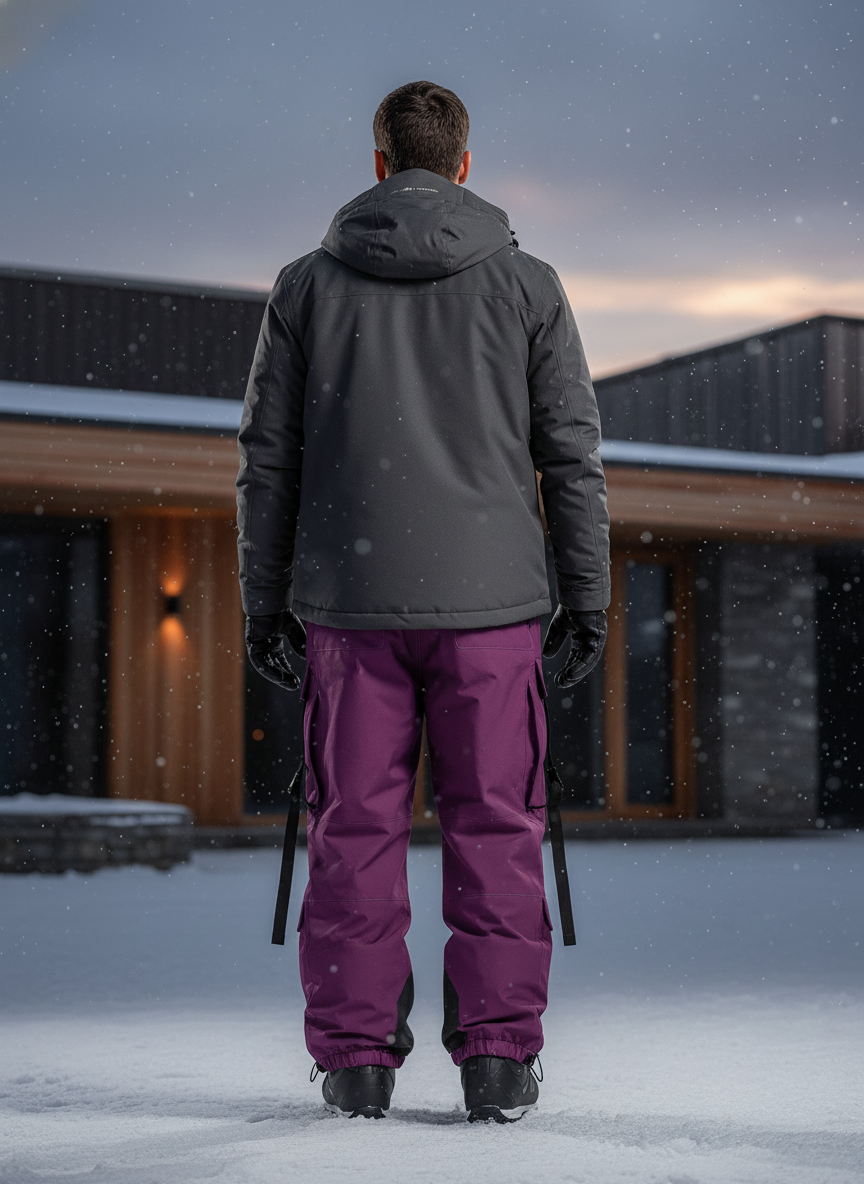 Pantalon De Ski Violet Cargo Imperméable Thermique Homme - Polyester - vue 2