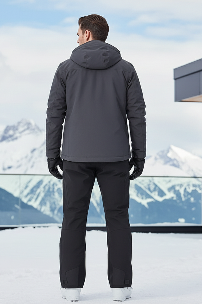 Pantalon De Ski Noir Imperméable Ample Coupe Droite Homme - Polyester - vue 2
