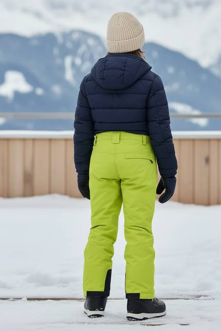 Pantalon De Ski Enfant Vert Fluorescent Imperméable Bretelles - Polyester - vue 2