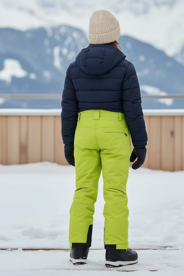 Pantalon De Ski Enfant Vert Fluorescent Imperméable Bretelles - Polyester - vue 2