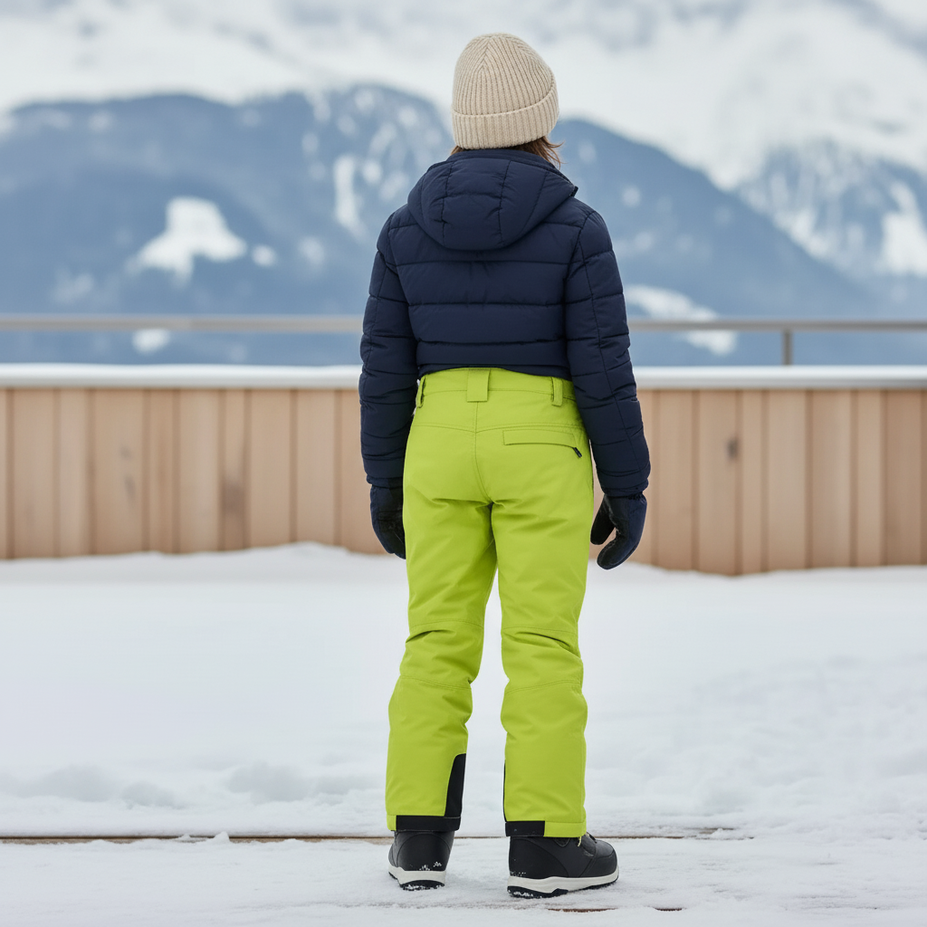 Pantalon De Ski Enfant Vert Fluorescent Imperméable Bretelles - Polyester - vue 2