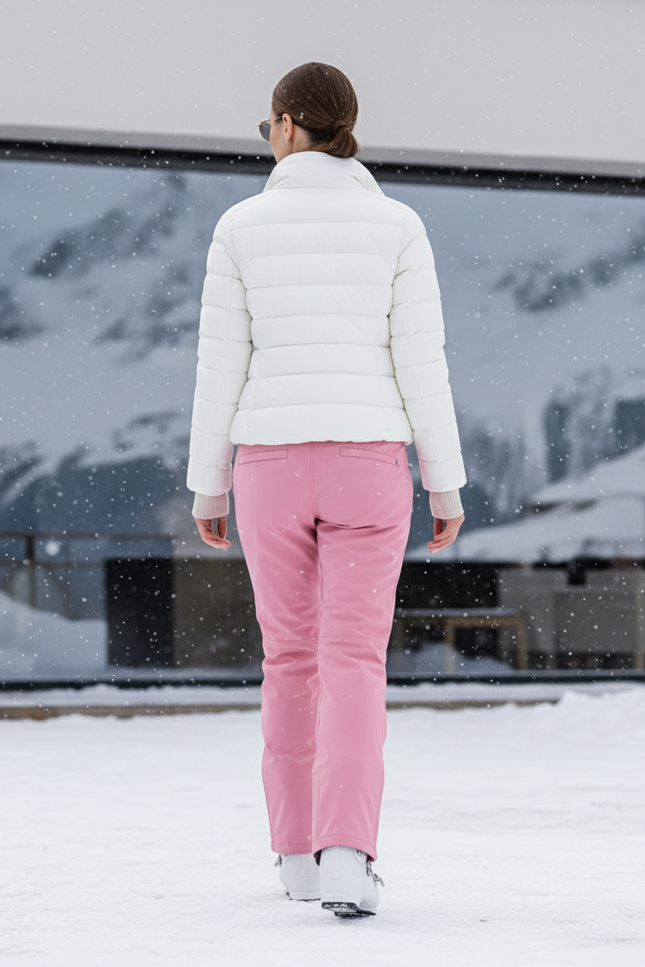 Pantalon De Ski Rose Imperméable Chaud Femme Coupe Droite - Polyester - vue 2