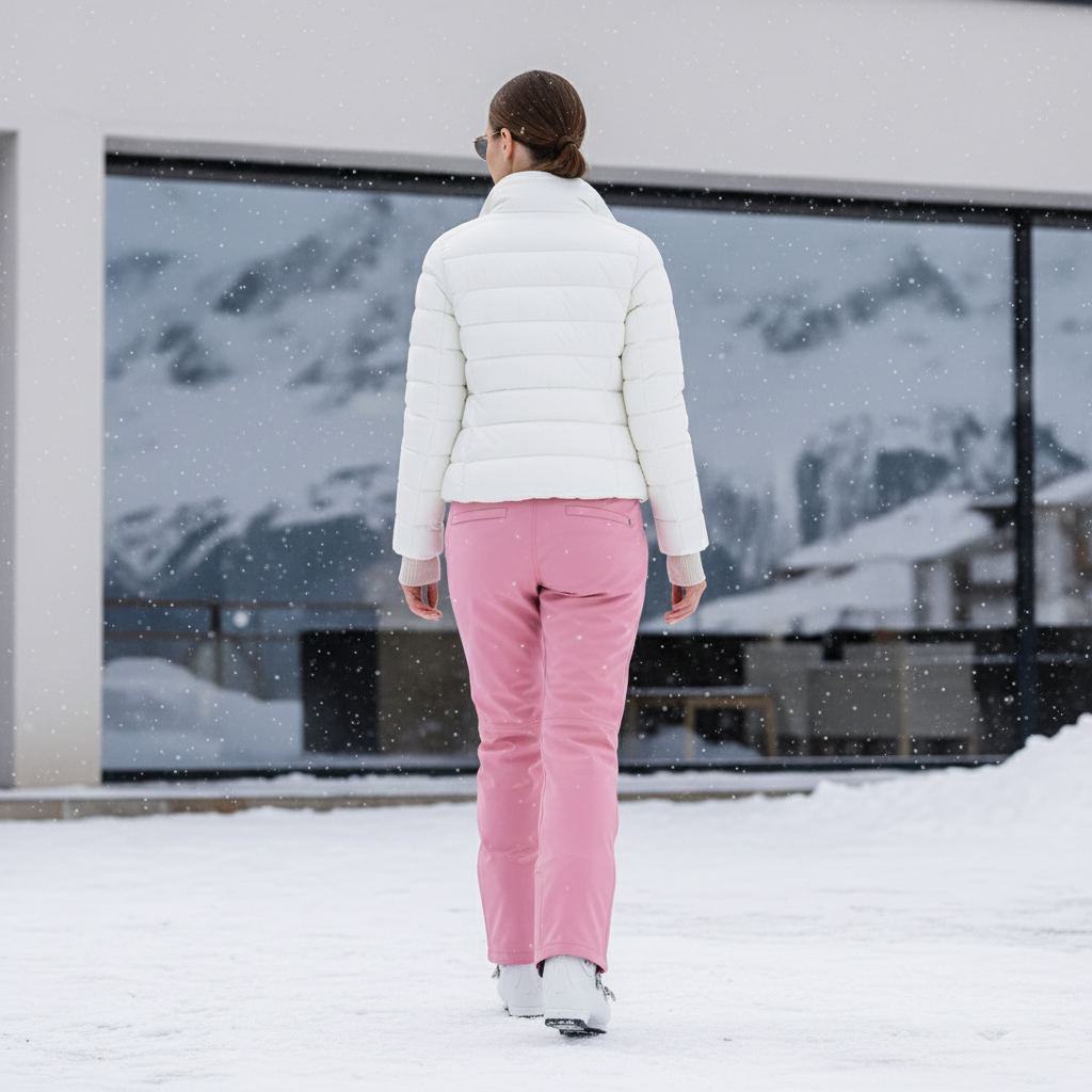 Pantalon De Ski Rose Imperméable Chaud Femme Coupe Droite - Polyester - vue 2