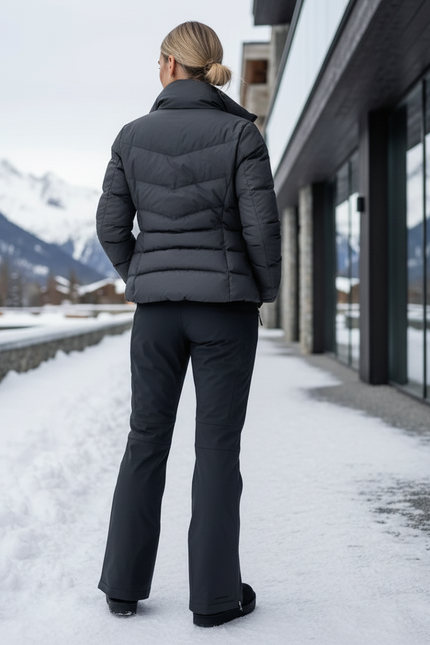 Pantalon De Ski Noir Évasé Imperméable Femme Hiver - Polyester - vue 2