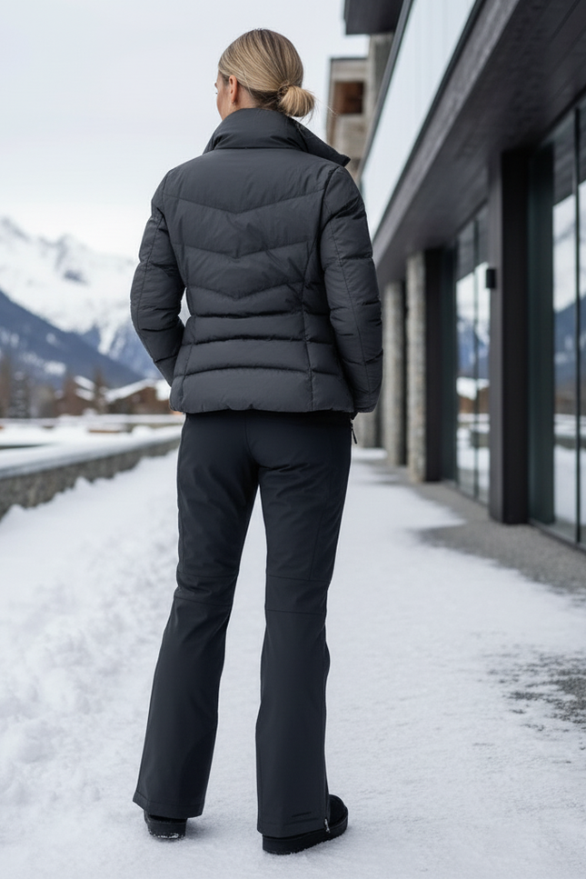 Pantalon De Ski Noir Évasé Imperméable Femme Hiver - Polyester - vue 2