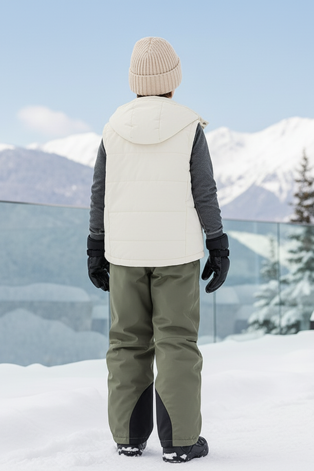 Pantalon De Ski Kaki Cargo Imperméable Enfant Hiver - Polyester - vue 2