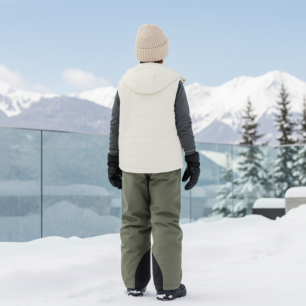 Pantalon De Ski Kaki Cargo Imperméable Enfant Hiver - Polyester - vue 2