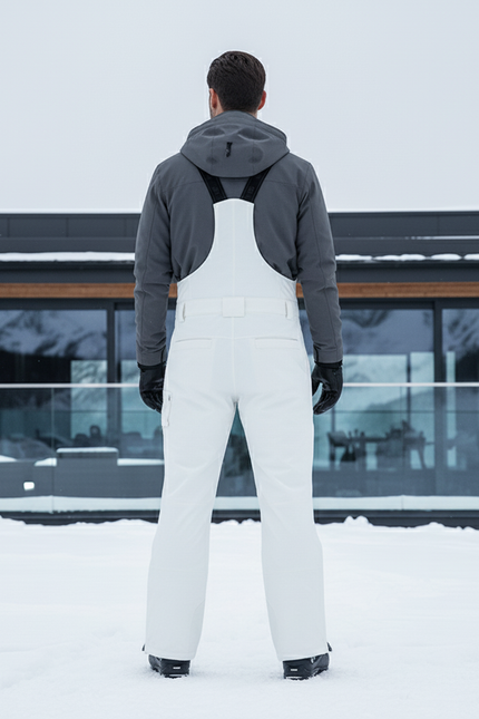 Pantalon De Ski Salopette Blanc Homme Imperméable Chaud - Polyester - vue 2