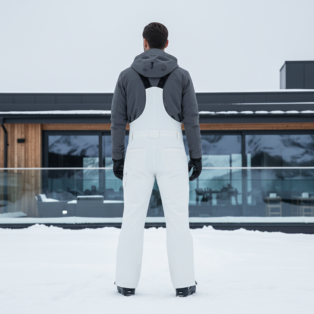 Pantalon De Ski Salopette Blanc Homme Imperméable Chaud - Polyester - vue 2