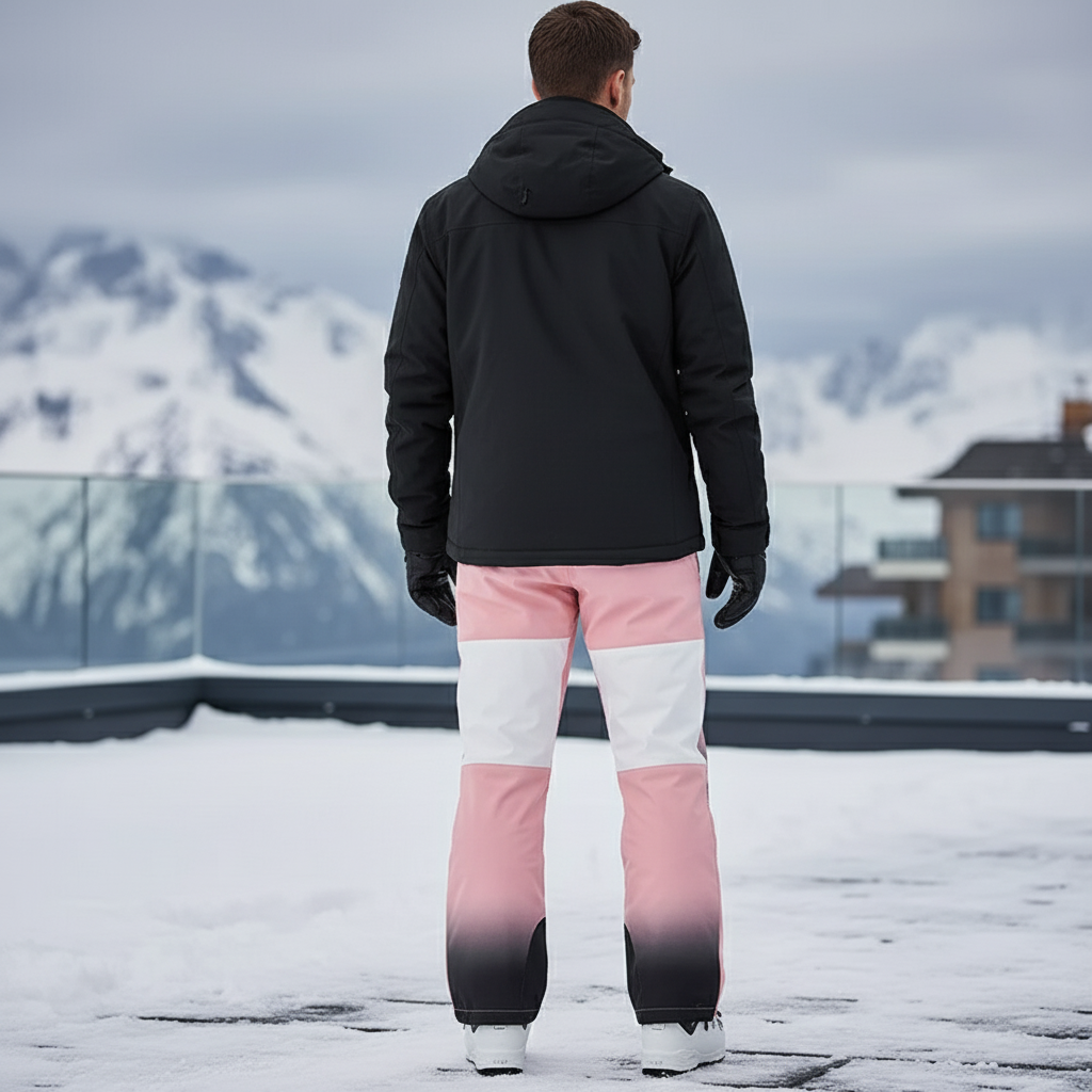 Pantalon De Ski Rose Dégradé Homme Imperméable Chaud - Polyester - vue 2