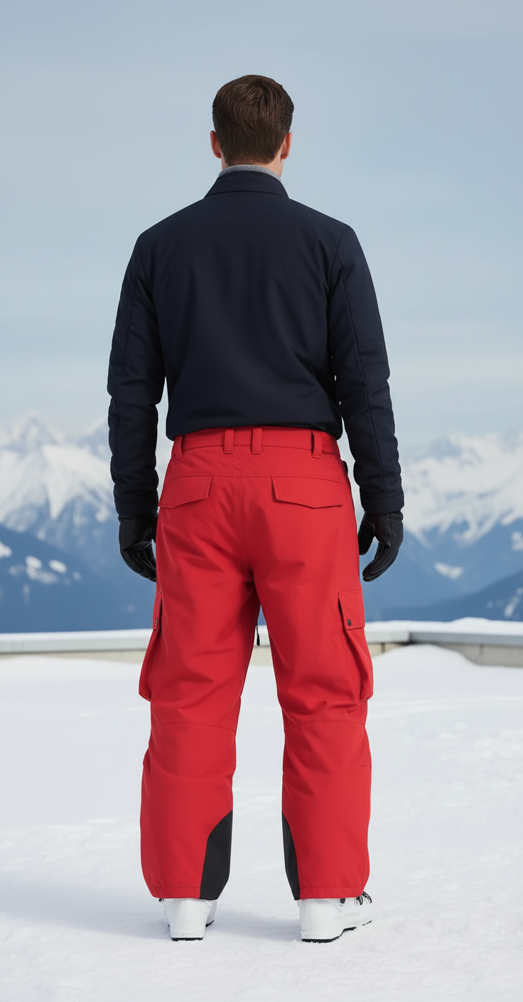 Pantalon De Ski Rouge - Polyester - vue 2