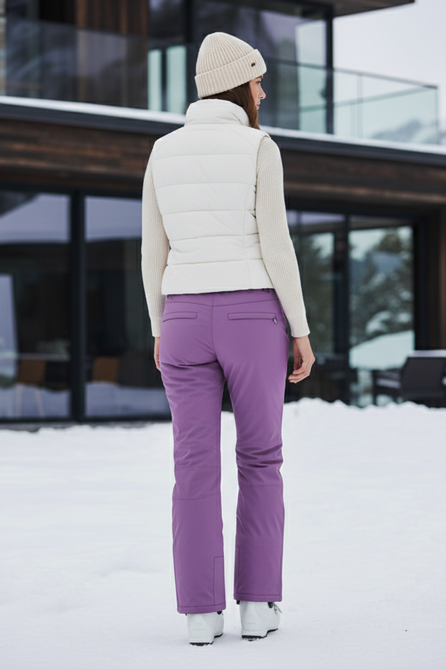 Pantalon De Ski Violet Droit Imperméable Femme Hiver - Polyester - vue 2