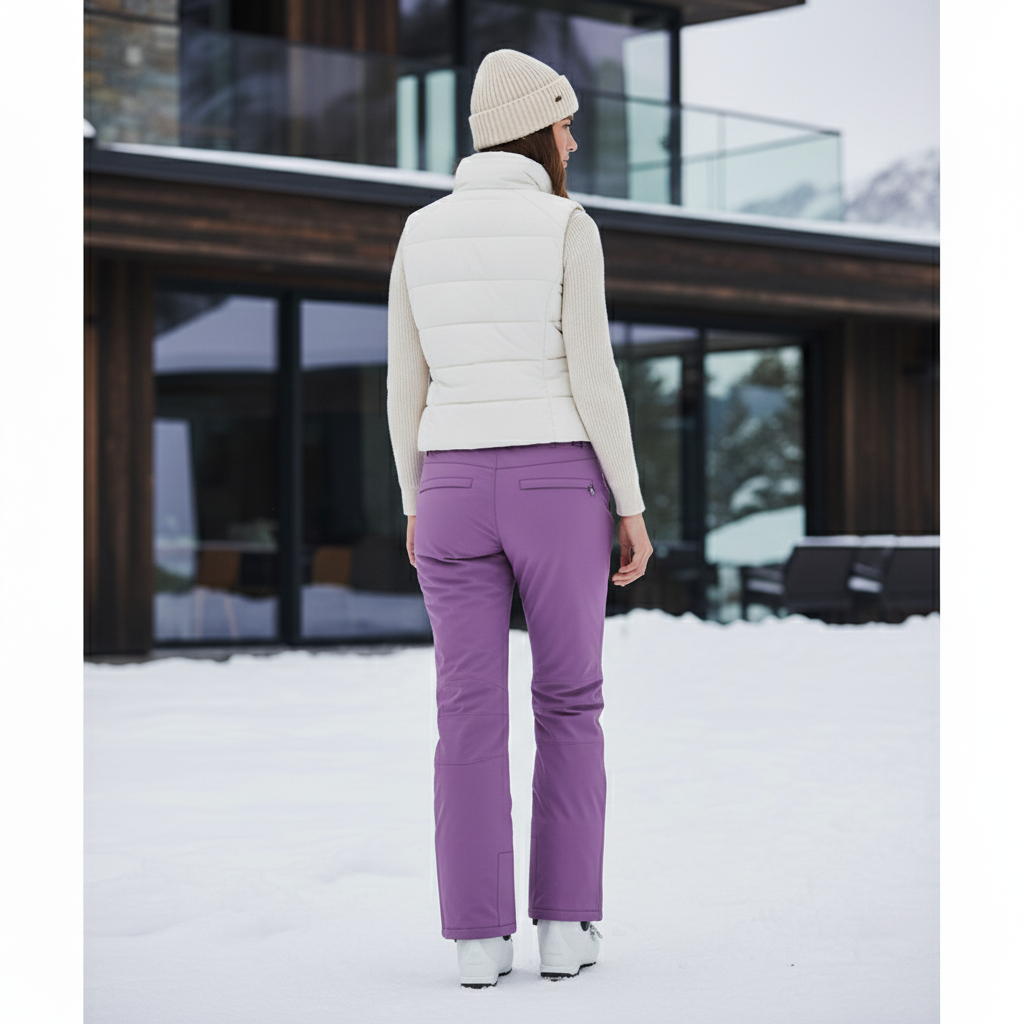 Pantalon De Ski Violet Droit Imperméable Femme Hiver - Polyester - vue 2