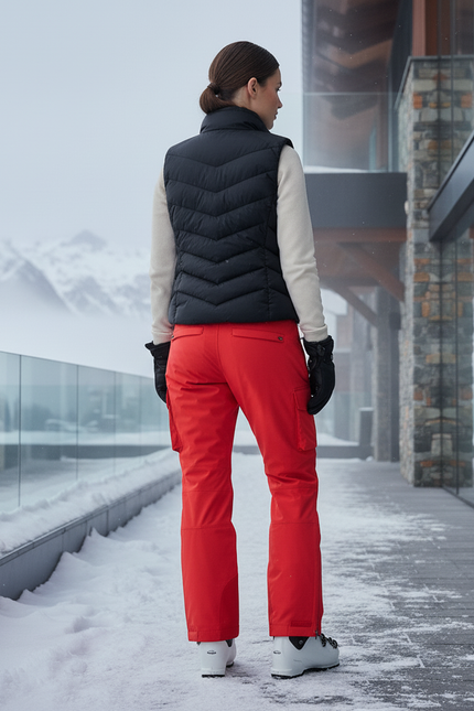 Pantalon De Ski Rouge Cargo Imperméable Femme Hiver - Polyester - vue 2