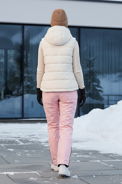 Pantalon De Ski Rose Imperméable Bretelles Femme - Polyester - vue 2