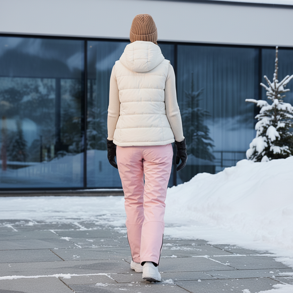 Pantalon De Ski Rose Imperméable Bretelles Femme - Polyester - vue 2
