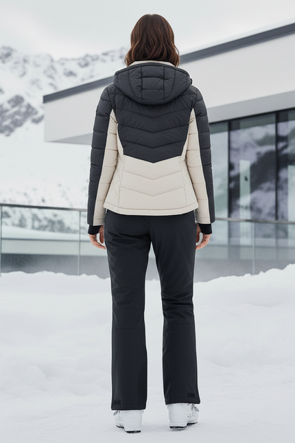 Pantalon De Ski Noir Imperméable Confortable Coupe Droite - Polyester - vue 2