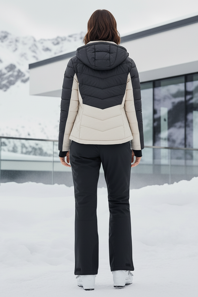 Pantalon De Ski Noir Imperméable Confortable Coupe Droite - Polyester - vue 2