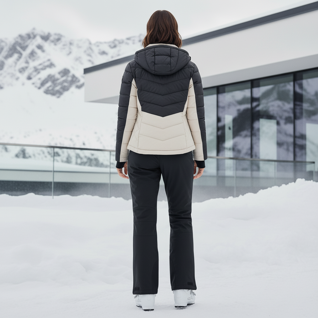 Pantalon De Ski Noir Imperméable Confortable Coupe Droite - Polyester - vue 2
